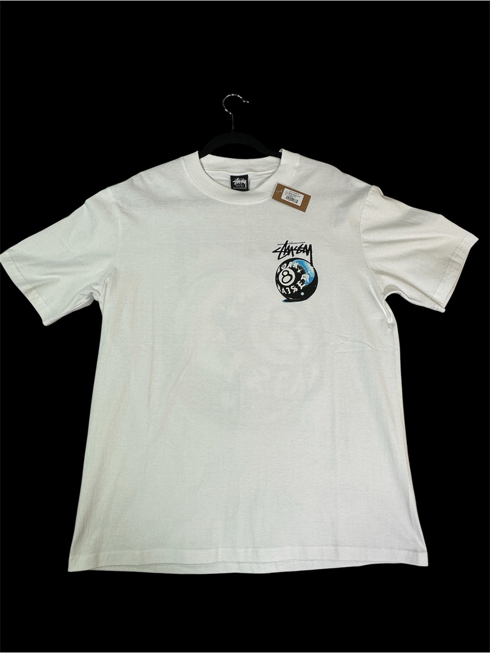 Stüssy 8 Ball Graphic Tee White Large NWT Short Sleeve Shirt - Picture 2 of 6